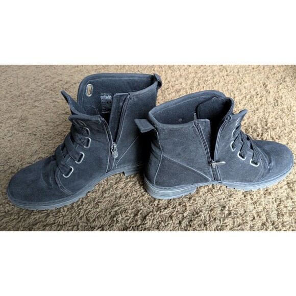 Blowfish Malibu Raco Faux Suede Black Boots Womens Size 10 Combat Ankle - Picture 8 of 8